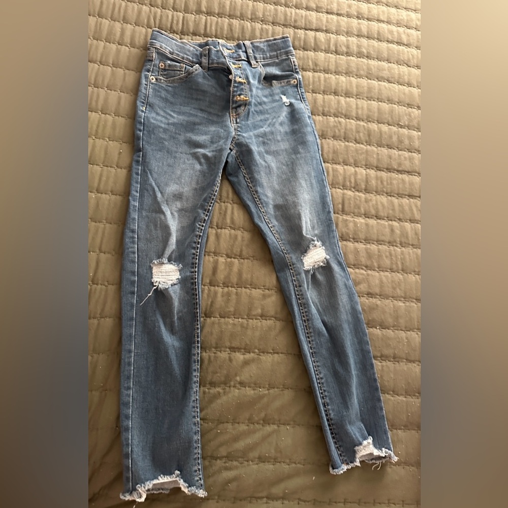 Girl’s Thereabouts High Rise Rippes Skinny Jeans
